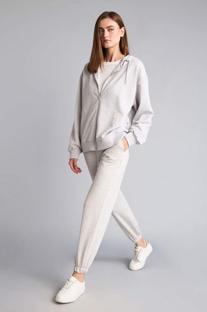 DeFacto Jogger Fıt Basic Gri Melanj Eşofman Altı D4234AX26AUGR93