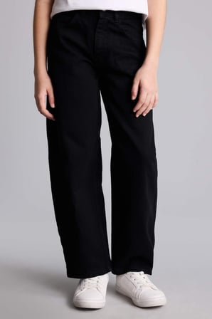 DeFacto %100 Pamuk Baggy Fıt Jean Pantolon Kız Çocuk H6075A826SPNM36