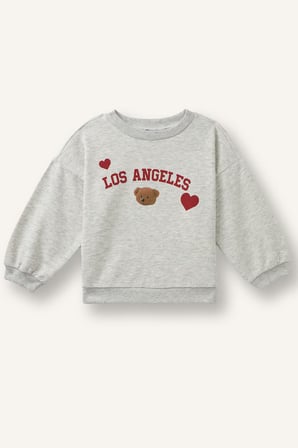 DeFacto Regular Fit Bisiklet Yaka Baskılı Kalın Sweatshirt Kız Bebek I1707A526AUGR421