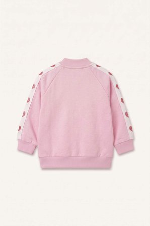 Kalp Baskılı Kalın Sweatshirt Kumaşı Fermuarlı Sweathirt Hırka Kız Bebek