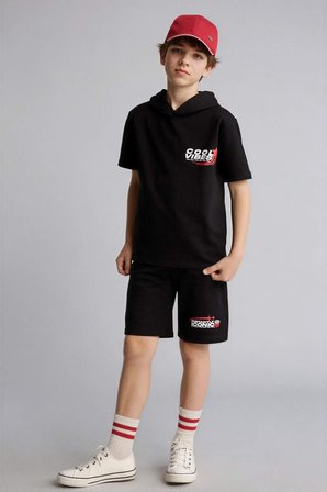 DeFacto Sweatshirt Kumaşı 2'li Takım Erkek Çocuk H0327A826SMBK81