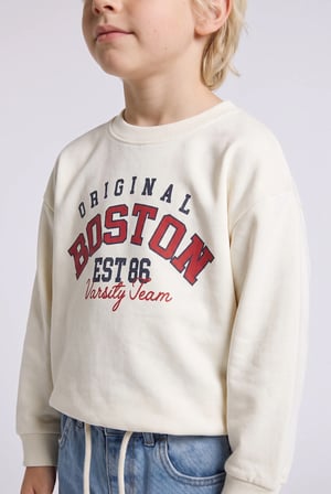 Regular Fıt Bisiklet Yaka Baskılı Sweatshirt Kumaşı Sweatshirt Erkek Bebek