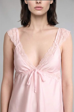 DeFacto Regular Fıt Askılı 2'li Saten Açık Pembe Pijama Takımı H0363AX26SMPN648