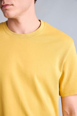 DeFacto Ultra Yumuşak %100 Pamuk Basic Sarı Tişört E7961AX26AUYL278