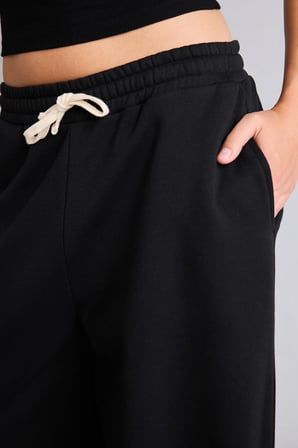 Loose Fit Beli Bağcıklı Kalın Kumaş Eşofman Altı