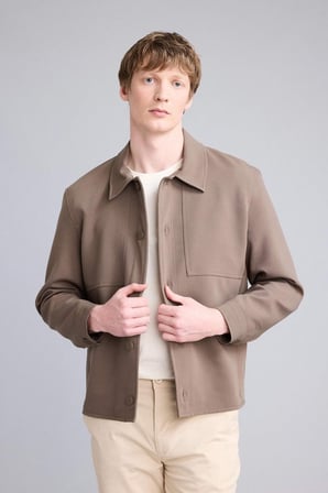 Regular Fıt Polo Yaka Astarlı Blazer Ceket