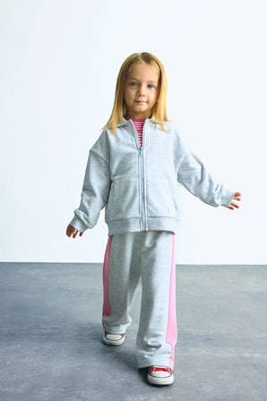 Polo Yaka Cepli Kalın Sweatshirt Hırka Kız Bebek