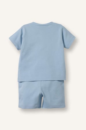 DeFacto %100 Pamuk 2'li Mavi Pijama Takımı Erkek Bebek H6835A526HSBE523