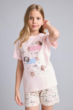 DeFacto %100 Pamuk Regular Fıt Baskılı 2'li Pembe Pijama Takımı Kız Çocuk I1573A826SMPN1