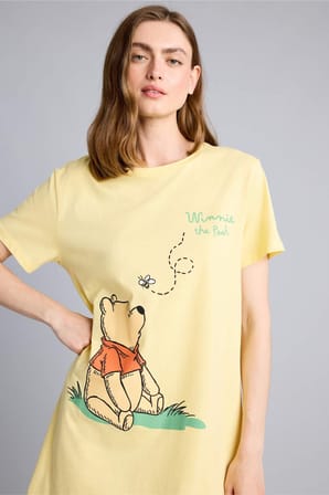 Dısney Wınnıe The Pooh Regular Fıt Bisiklet Yaka Kısa Kollu Elbise