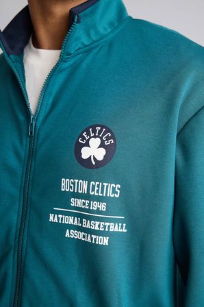 DeFacto NBA Boston Celtıcs Standart Fıt Hakim Yaka Fermuarlı Sporcu Hırka H7759AX26AUGN1020