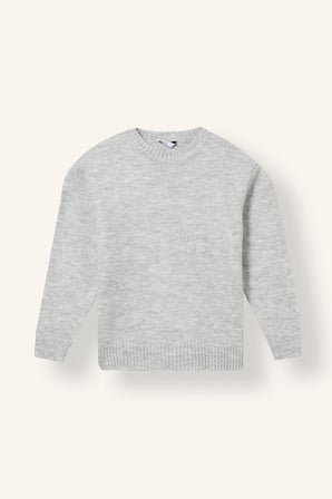 Oversize Bisiklet Yaka Triko Basic Kazak Erkek Çocuk