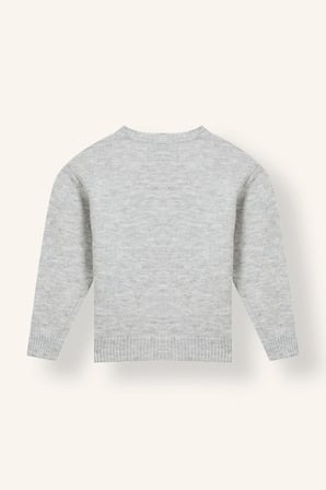Oversize Bisiklet Yaka Triko Basic Kazak Erkek Çocuk