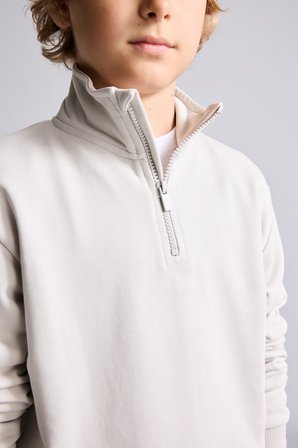 DeFacto Oversize Yarım Fermuarlı Dik Yaka Sweatshirt Erkek Çocuk H7132A826AUGR294