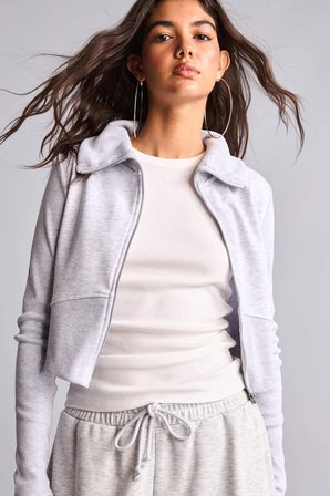 DeFacto Fitted Polo Yaka Fermuarlı Sweatshirt I3717AX26HSGR256