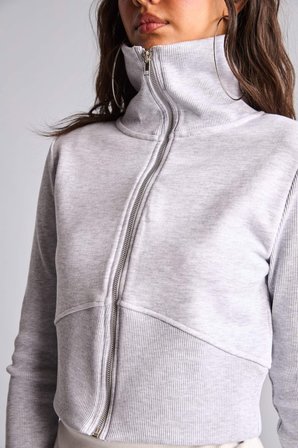 DeFacto Fitted Polo Yaka Fermuarlı Sweatshirt I3717AX26HSGR256