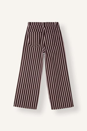Wide Leg Çizgili Gabardin Pantolon Kız Çocuk