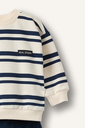 DeFacto Çizgili Bisiklet Yaka Sweatshirt Üst Lastikli Paça Alt 2'li Takım Erkek Bebek I0235A526AUNV256