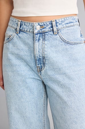Low Rise Wideleg Düşük Bel Geniş Paça Jean Pantolon