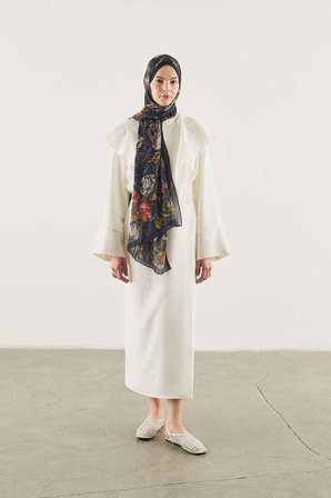 Fresh Scarfs X DeFacto Midnight Botanic Viskon Şal I1748AX26SMBK27