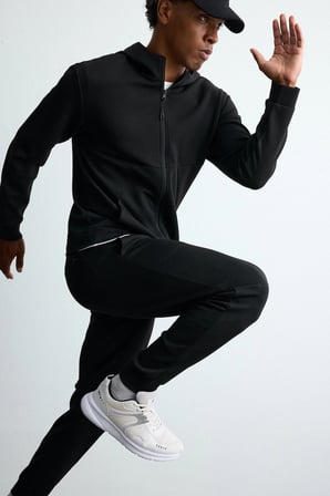 Defacto Z9112AZBK81 Siyah Ultra Yumuşak Slim Fit Standart Paça Skuba Dalgıç Kumaş Jogger Eşofman Altı