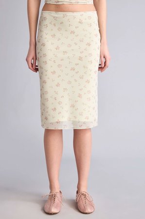 DeFacto Kalem Floral Normal Bel Tül Midi Etek H5547AX26SMYL111