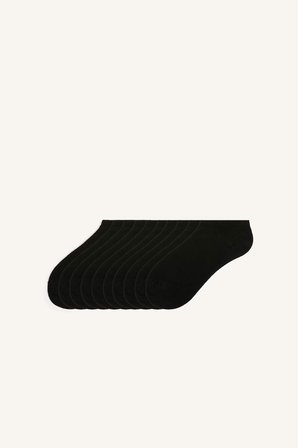 DeFacto Kadın Dikişsiz 10'lu Pamuklu Sneaker Siyah Çorap I3492AXNSBK23
