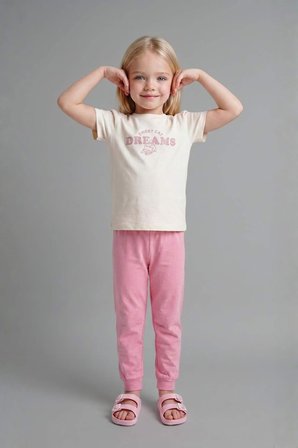 DeFacto %100 Pamuk Desenli 2'li Kısa Kollu Pijama Takımı Kız Bebek I1005A526AUBG285