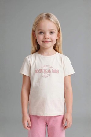 DeFacto %100 Pamuk Desenli 2'li Kısa Kollu Pijama Takımı Kız Bebek I1005A526AUBG285