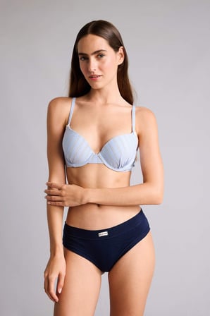 DeFacto Poplin Kaplı Push Up Balenli Çizgili Bra H3799AX26SPBE550