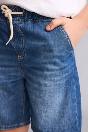 DeFacto %100 Pamuk Beli Lastikli Jean Şort Erkek Çocuk B5764A826HSNM28