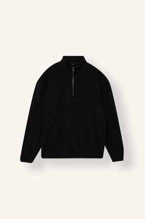 Boxy Fıt Dik Yaka Baskılı Polar Sweatshirt