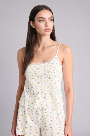 DeFacto %100 Pamuk Regular Fıt Askılı Şortlu 2'li Pijama Takımı H5912AX26SMER98