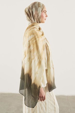Fresh Scarfs X DeFacto Earthy Batik Keten Karışımlı Şal