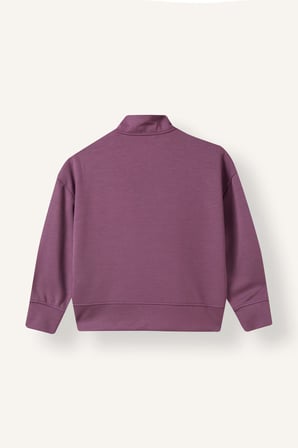 Oversıze Yarım Fermuarlı Modal Sweatshirt Kız Çocuk