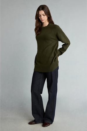DeFacto Relax Fit Bisiklet Yaka Uzun Kollu Triko Tunik H6186AX26WNKH340