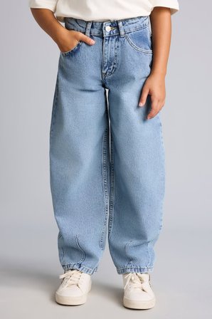DeFacto %100 Pamuk Pens Detaylı Cepli Baggy Fit Jean Pantolon Kız Çocuk H8895A826AUNM28