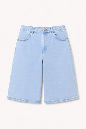 DeFacto Super Baggy Fıt Açık Mavi Bermuda Şort I5671AX26AUNM39