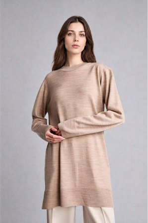 Regular Fıt Bisiklet Yaka Triko Tunik