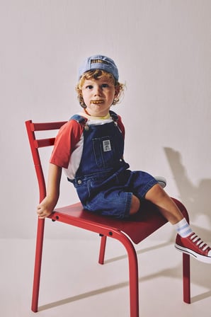 DeFacto %100 Pamuk Erkek Bebek Jean Salopet Şort Tulum H3129A526HSNM28