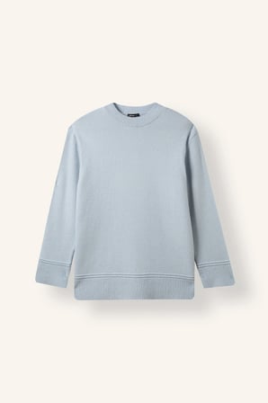 Loose Fit Bisiklet Yaka Uzun Kollu Basic Triko Tişört