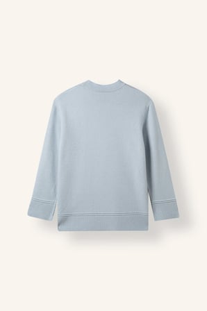 Loose Fit Bisiklet Yaka Uzun Kollu Basic Triko Tişört