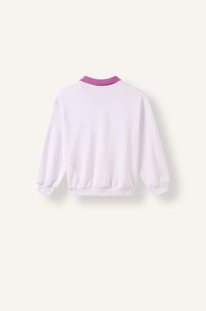 DeFacto Relax Fit Kontrast Polo Yaka Baskılı Sweatshirt Kız Çocuk I3837A826AUWT34