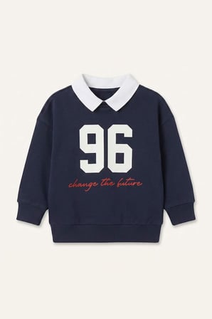 Oversıze Polo Yaka Sweatshirt Kumaşı Sweatshirt Erkek Bebek
