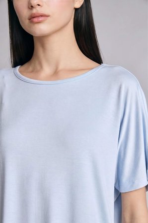 DeFacto Regular Fıt Kısa Kollu 2'li Açık Mavi Pijama Takımı H8184AX26SMBE343