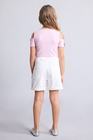 DeFacto Mom Fıt Gabardin Şort Kız Çocuk H5884A826HSER233