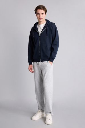 Relax Fit Kapüşonlu İçi Yumuşak Tüylü Kanguru Cepli Fermuarlı Sweatshirt