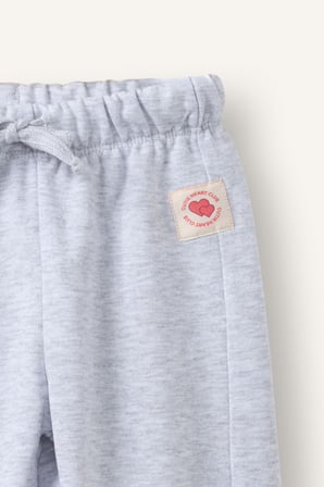 Beli ve Paçası Lastikli Regular Fit Kalın Sweatshirt Kumaşı Pantolon Kız Bebek