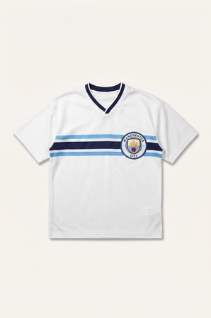 DeFacto Manchester City New Regular Fıt V Yaka Tül Kısa Kollu Tişört Erkek Çocuk H7871A826HSWT34