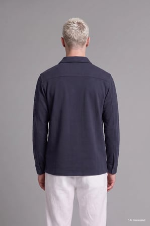Defacto H6548AXNV146 Lacivert Regular Fit Çift Cepli Gömlek Ceket